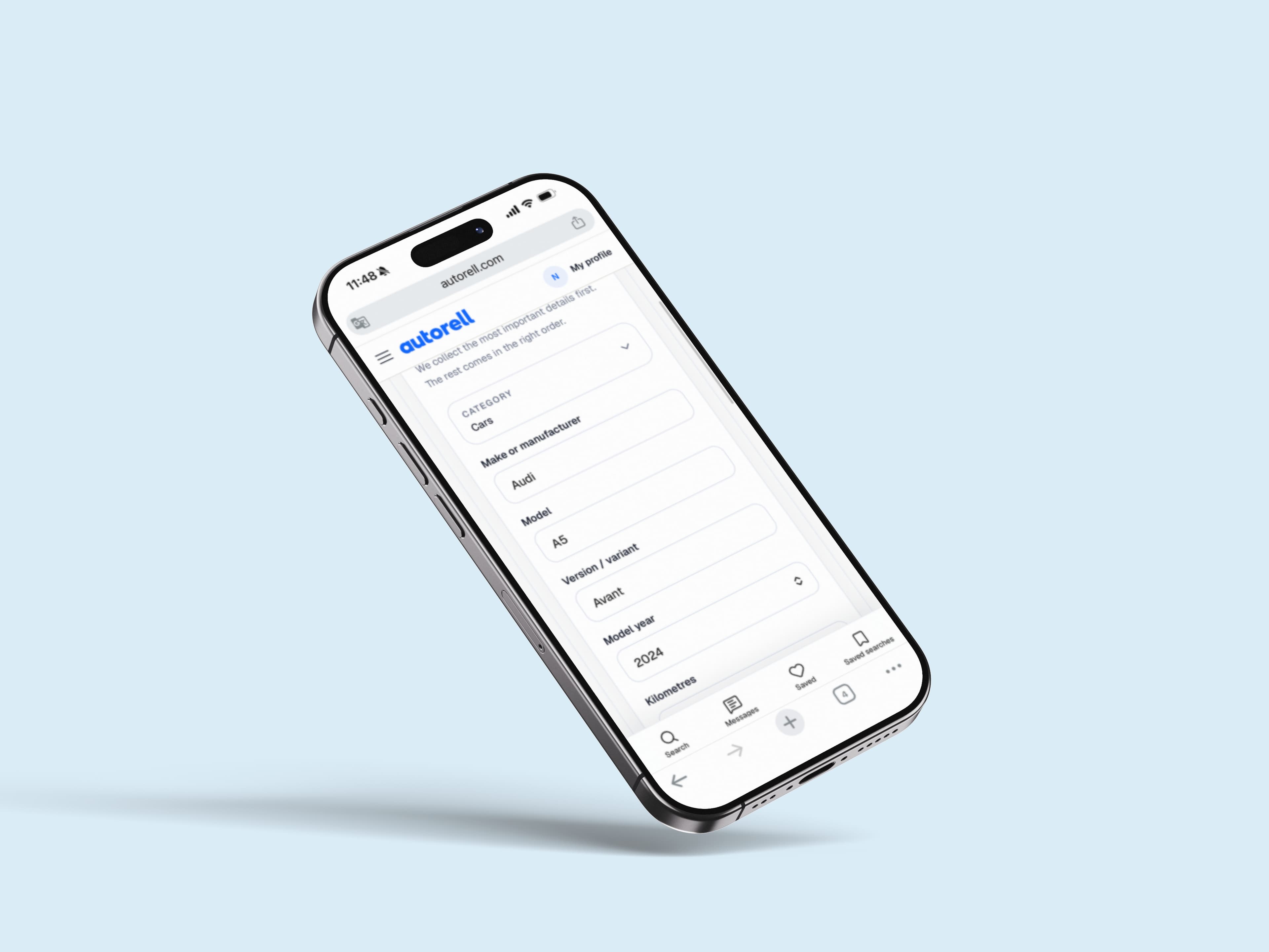 Autorell listing flow shown on an iPhone